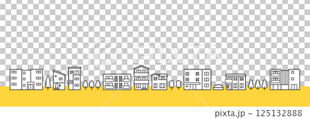 住宅地・街並みのイメージイラスト 125132888