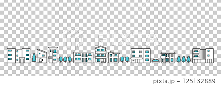 住宅地・街並みのイメージイラスト 125132889