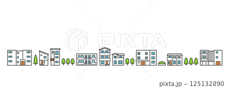 住宅地・街並みのイメージイラスト 住宅地・街並みのイメージイラスト 125132890