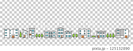 住宅地・街並みのイメージイラスト 住宅地・街並みのイメージイラスト 125132890