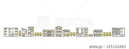 住宅地・街並みのイメージイラスト 住宅地・街並みのイメージイラスト 125132893