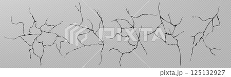 Earthquake cracks and fissures on transparent. Earthquake cracks and fissures on transparent. 125132927
