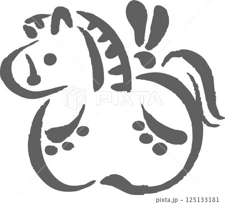 年賀 2026 土鈴 午年 馬年 馬 うま 墨絵 水墨画 日本画 手描き 水彩