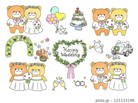 ハッピーくまさんウエディング(カラー) 125133196