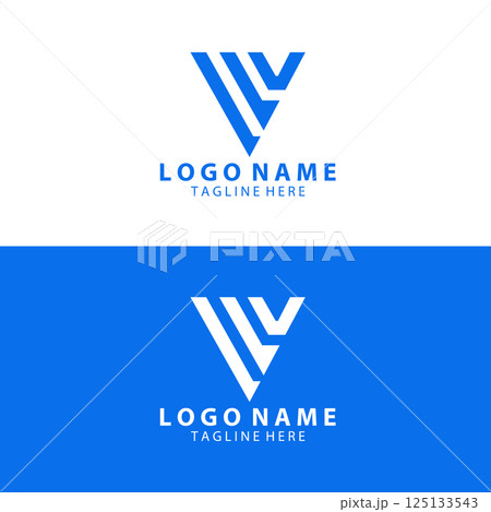 initial letter VVV logo design vector 125133543