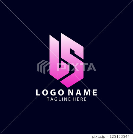 initial LS trendy abstract logo design vector 125133544