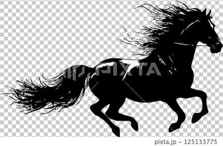 New Year 2026 New Year's card 2026 Horse Horse Zodiac Sumi-e Ink painting Japanese style Silhouette Design Illustration material New Year 2026 New Year's card 2026 Horse Horse Zodiac Sumi-e Ink painting Japanese style Silhouette Design Illustration material 125133775