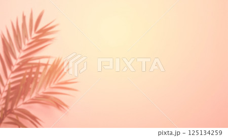 Soft pastel background with tropical palm leaf shadows for summer design, wellness branding, vacation banner, spa mockup or cosmetics presentation Soft pastel background with tropical palm leaf shadows for summer design, wellness branding, vacation banner, spa mockup or cosmetics presentation 125134259