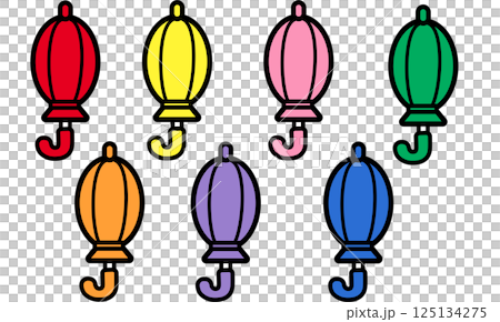 Umbrella icon in various colors 125134275