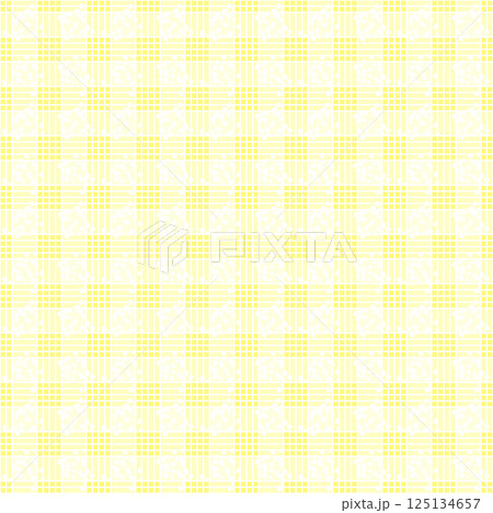 レモンスカッシュなチェック柄レースのパターン背景素材 スウォッチ対応 125134657