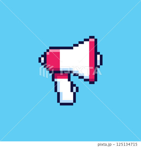 Pixel art megaphone game asset design Pixel art megaphone game asset design 125134715