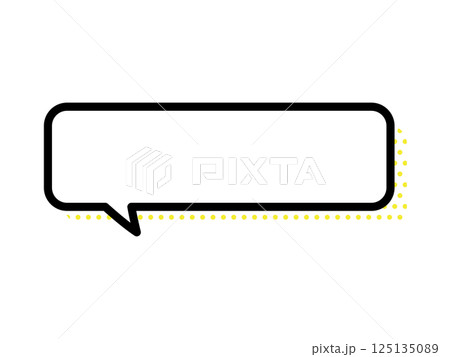 吹き出し_角丸__ドット_黄 125135089
