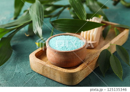 Sea salt, concept of relax, spa and self care 125135346