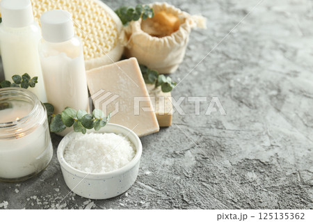 Sea salt, concept of spa and self care Sea salt, concept of spa and self care 125135362