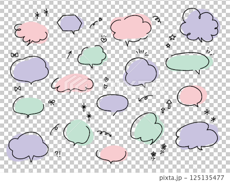 シンプルな手描きの吹き出しセット 125135477