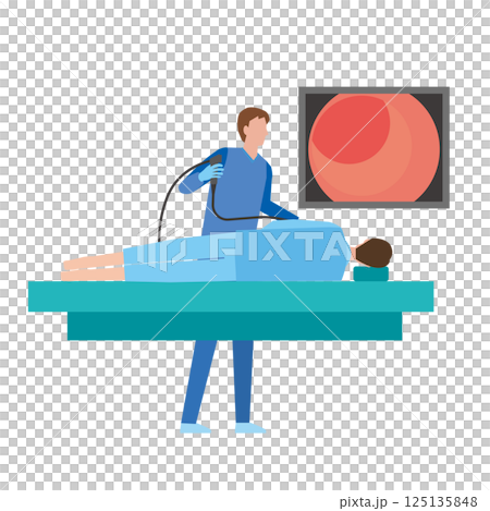 内視鏡検査のイメージイラスト 125135848