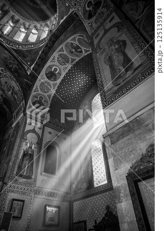 Interior of the Sioni Cathedral of the Dormition, Georgian Orthodox cathedral in historic Old Town of Tbilisi, Georgia 125135914