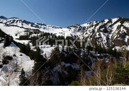 残雪の十勝岳連峰 125136144