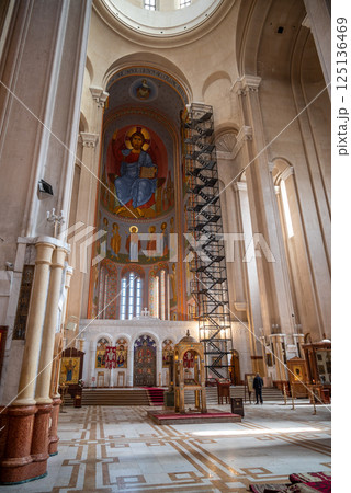 Holy Trinity Cathedral of Tbilisi (Sameba), main cathedral of the Georgian Orthodox Church in Tbilisi, capital of Georgia 125136469