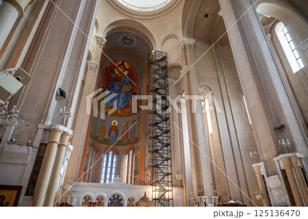 Holy Trinity Cathedral of Tbilisi (Sameba), main cathedral of the Georgian Orthodox Church in Tbilisi, capital of Georgia 125136470