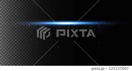 A Stunning Blue Light Effect Accentuated with Sparkles on an Enigmatic Dark Background 125137007