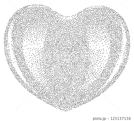 Black stipple dotted heart 125137138
