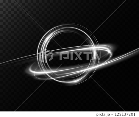 This is an Elegant Light Swirl Circle featuring a Transparent Background that enhances its appeal 125137201