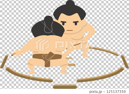 相撲選手站在相撲場上的插圖 相撲選手站在相撲場上的插圖 125137350
