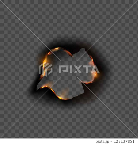 Paper burn hole vector frame, overlay flaming...のイラスト素材 [125137851] - PIXTA
