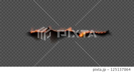Paper burn vector realistic frame, overlay...のイラスト素材 [125137864] - PIXTA