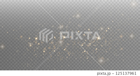 Captivating Sparkling Gold Glitter Effect Featuring a Transparent Background for Visuals 125137961