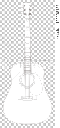 アコースティックギター ドレッドノート ラインアート 125138188