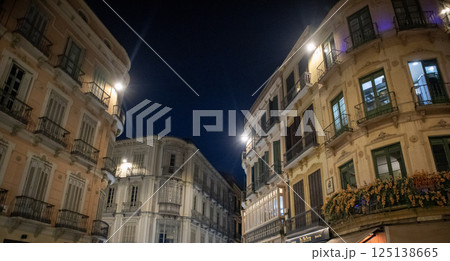 facade of old building in historic center city of Malaga,Spain facade of old building in historic center city of Malaga,Spain 125138665