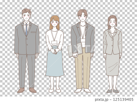 一組年輕新進員工的插圖 125139405