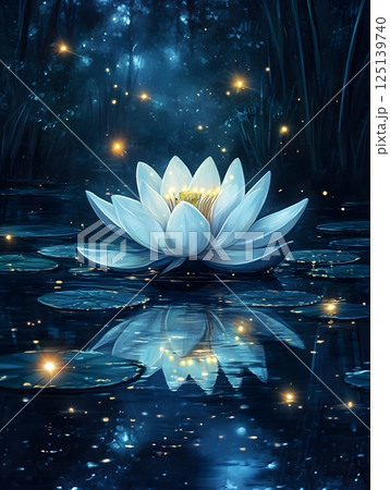 water lily in the pond 125139740