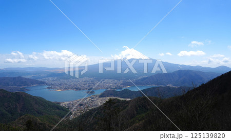 FUJIYAMAツインテラスからの富士山と河口湖 125139820