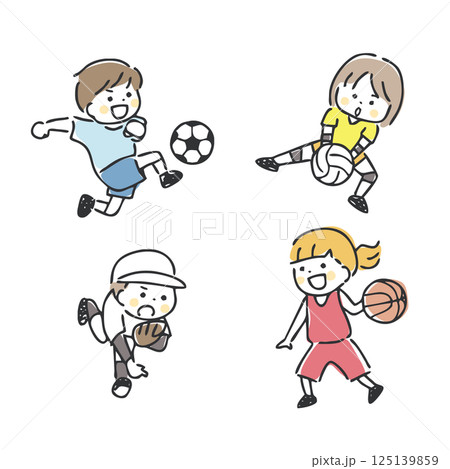 子供とスポーツのイラスト 子供とスポーツのイラスト 125139859