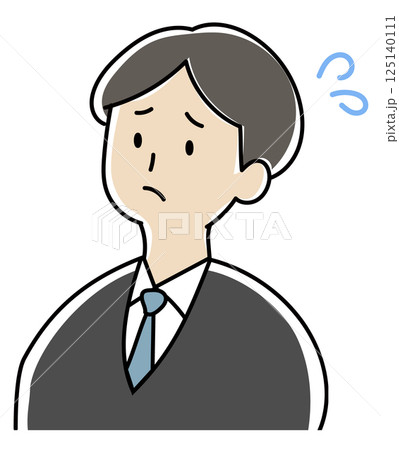困っている/焦っている人　スーツの男性のイラスト 125140111