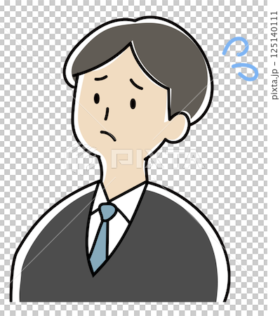 困っている/焦っている人　スーツの男性のイラスト 125140111