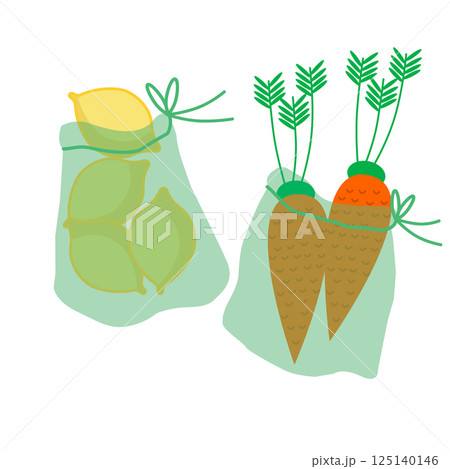 Eco bags for storing vegetables and fruits. Replacement of one-time packages. Eco bags for storing vegetables and fruits. Replacement of one-time packages. 125140146