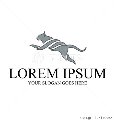 Elegant cat illustration vector Elegant cat illustration vector 125140962