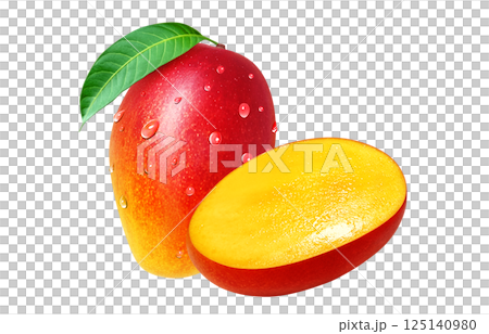 Mango illustration realistic white background 125140980