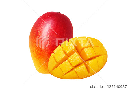 マンゴー イラスト リアル 白バック マンゴー イラスト リアル 白バック 125140987