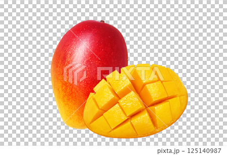 Mango illustration realistic white background 125140987
