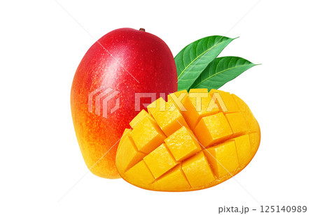 マンゴー イラスト リアル 白バック 125140989