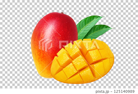 Mango illustration realistic white background 125140989