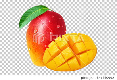 Mango illustration realistic white background 125140992