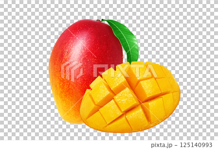 Mango illustration realistic white background Mango illustration realistic white background 125140993