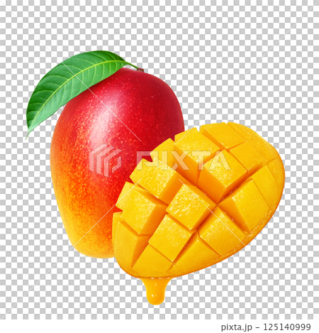 マンゴー イラスト リアル 白バック 125140999