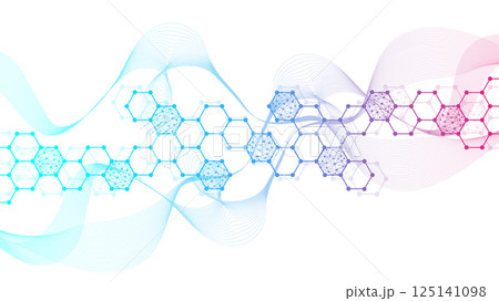 Modern health care abstract background with lines, dots and hexagons. Medical innovation banner template concept. Wave flow. Vector illustration. Modern health care abstract background with lines, dots and hexagons. Medical innovation banner template concept. Wave flow. Vector illustration. 125141098